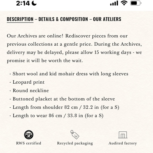 Sezane NWT Fanie Leopard Mohair Sweater Dress Size M - Picture 7 of 15